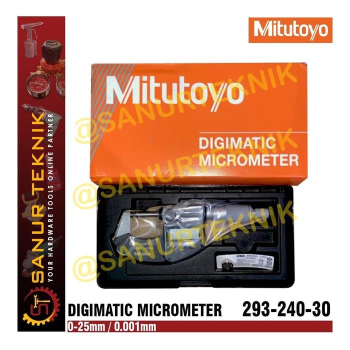 MITUTOYO DIGIMATIC MICROMETER/ DIGITAL MICROMETER 0-25MM (293-240-30) TERMURAH