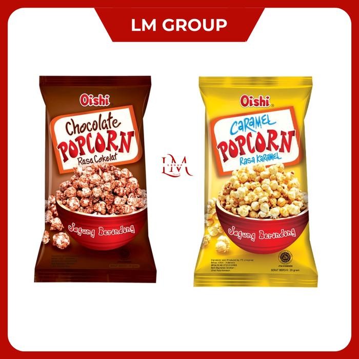 

New Oishi Popcorn Caramel/Coklat/Keju 1 Renceng Isi 10 pcs @20gr LM Snack
