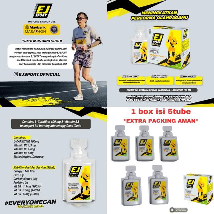 

New EJ Sport Gel sportgel untuk energy stamina olahraga lari sepeda Rasa Banana dan Orange