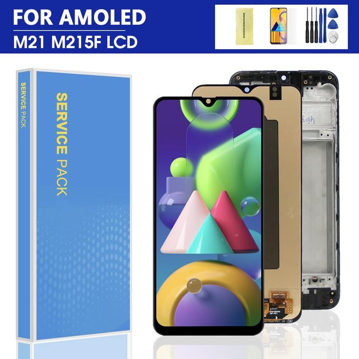 For AMOLED 6.4inch display For Samsung M21 M215 M215F LCD Display Wi