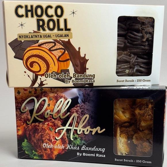 

New 2Box / Roti Gulung Cokelat + Roti Gulung Abon Original Manis Cemilan Kering