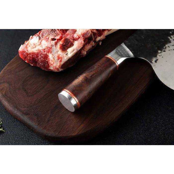 PROMO>>> Pisau Dapur Chef Damaskus Pattern Carbon Steel Golok Cincang Daging <<<TERBARU