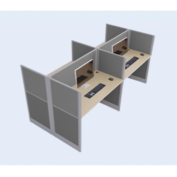 Meja Kantor Partisi Kantor Workstation 4 Orang Indai Obelix 4F Slim 2.5Cm