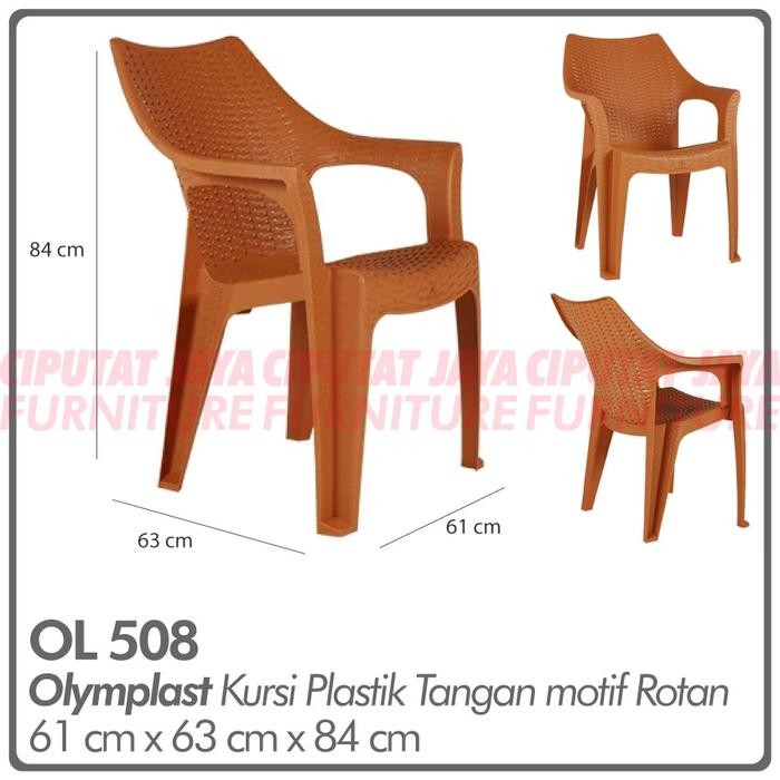 Kursi Plastik Olymplast Ol 508 Kursi Plastik Tangan Motif Rotan Ol508