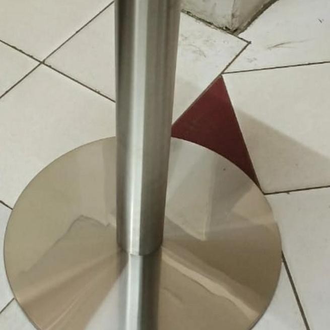 Kaki Meja Kafe Makan Restauran Bulat Stainless