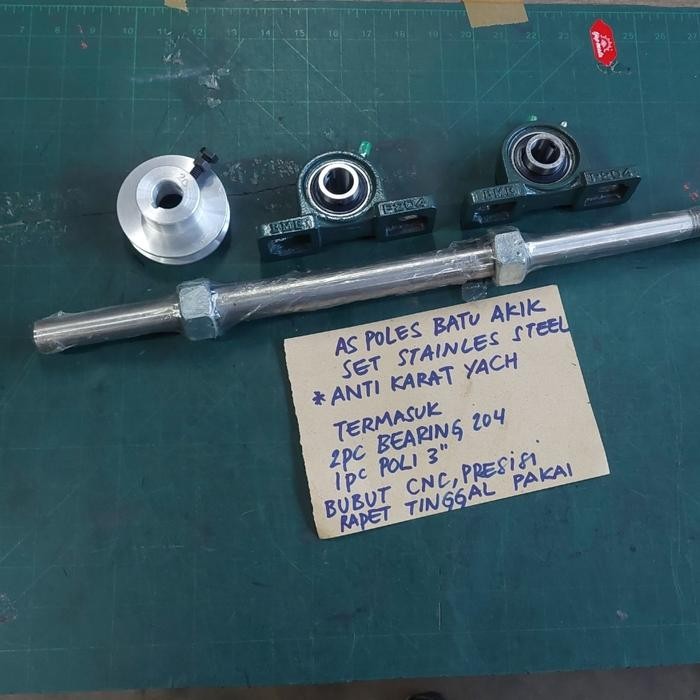 As Poles Batu Akik Bahan Stainless Anti Karat Set Bearing Poli Siap Pakai