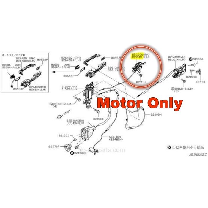 Berkualitas Motor Sliding Door Nissan Serena C26