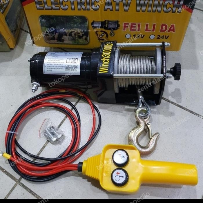 Promo Winch Derek Atv 12 Volt Hoist 3000Lb - Winch Atv 12 Volt