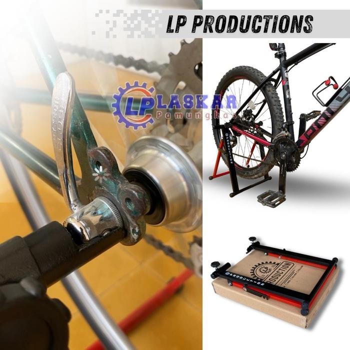 Stand Paddock Sepeda Statis Bike Trainer Fixie Roadbike Mtb Seli Universal Outdoor Pasti Ori