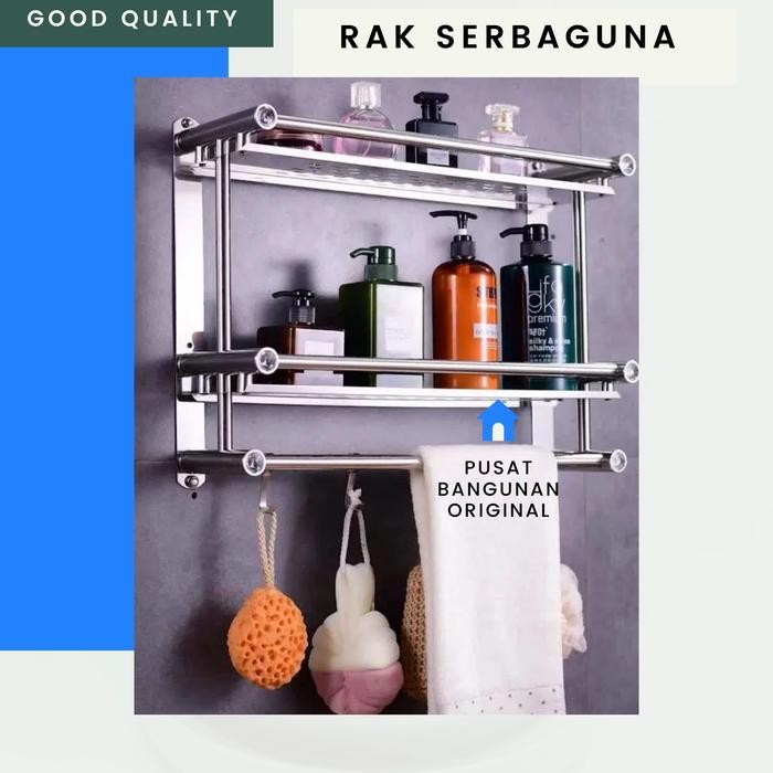 Terlaris Rak Kamar Mandi Sudut Stainless Rak Dinding Rak Dapur Serbaguna 3Susun