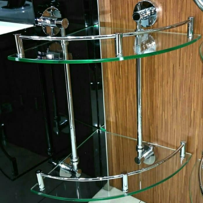 Menarik Paloma Bap 1827 Rak Sabun Rak Shampo Sudut Kaca Kamar Mandi Double