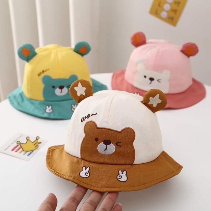 5-18 bulan Topi Baseball Bucket Anak Unisex Model Wo Wink Peace