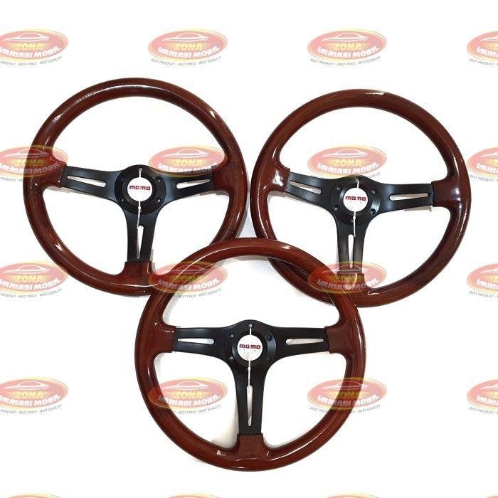 Stir Steer Setir Racing Mobil Universal Kayu Jati Asli Klasik 14 Inch