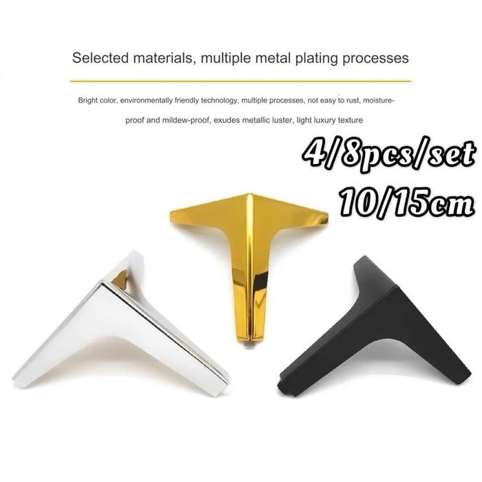 4pcs/set Kaki Sofa / Sofa Leg Model Pesawat / Kaki Besi/Kaki Sofa Segitiga/Sofa Leg Besi Model Segi