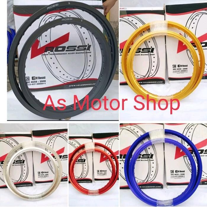 VELG SET ROSSI RING 19 16 DAN RING 21 18 READY WARNA HITAM BIRU MERAH GOLD SILVER