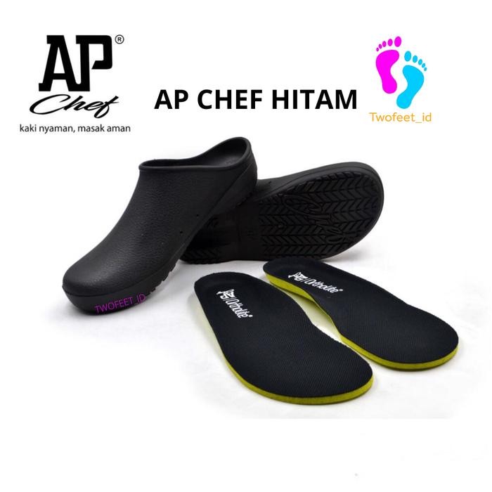 READY AP CHEF HITAM & PUTIH SIZE 38 - 45 - SEPATU AP CHEF - SEPATU KOKI - SEPATU AP CHEF