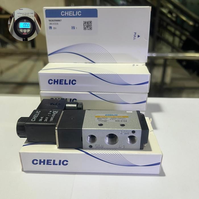 Pneumatic Solenoid Valve Sigle Coil 5/2 - 1/4" Chelic Sv6102 /Sw6102