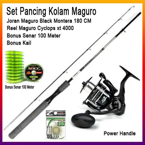 Set Pancing Kolam Maguro Cyclops XT dan Joran Black Montera 180 CM