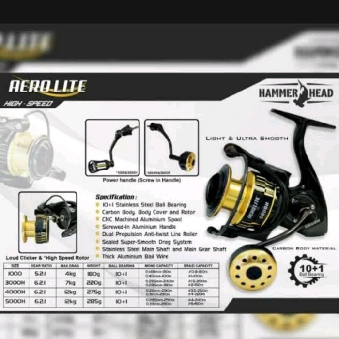 reel hammerhead aerolite 5000 reel power handel