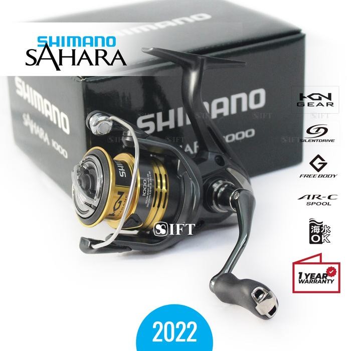 Reel Shimano SAHARA [2022] Power Handle 500 UL 1000 2500 3000 4000 5000 Freshwater Saltwater Resmi