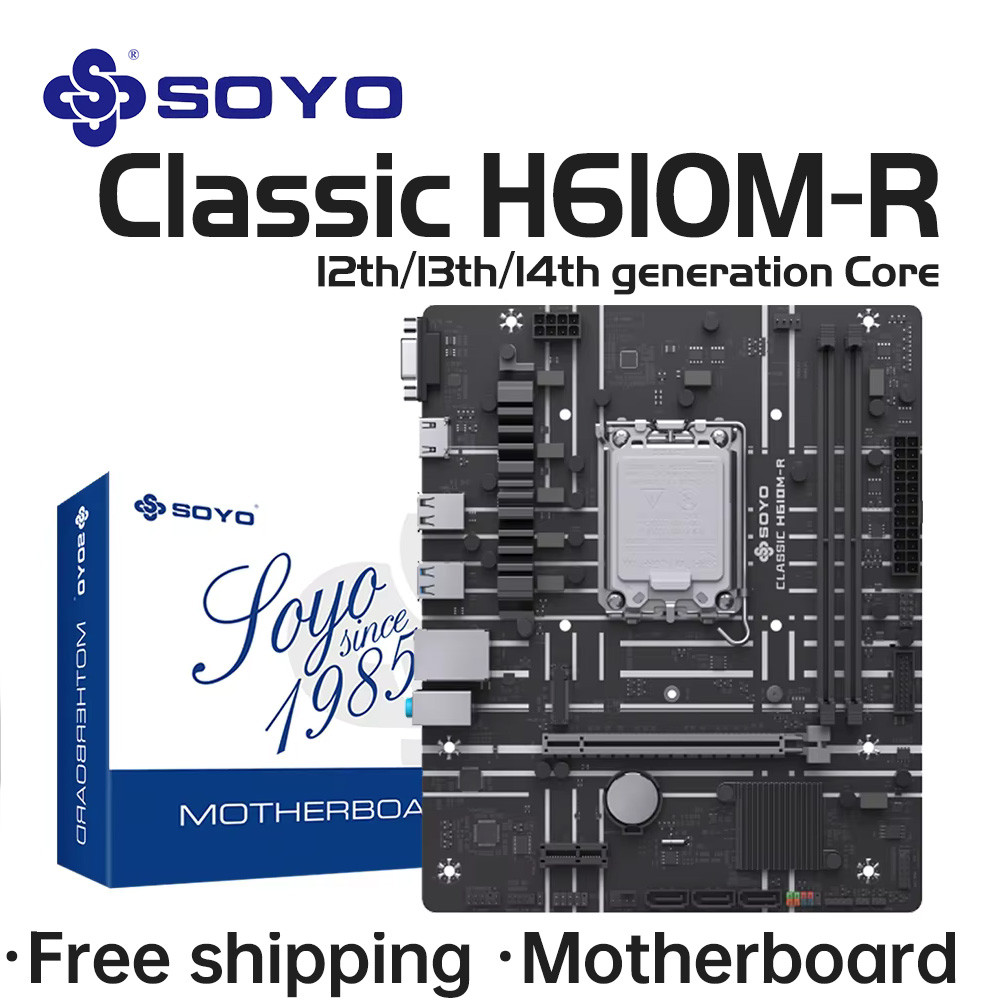SOYO Classic H610M-R Motherboard M-ATX LGA 1700 Socket Support Intel 12th/13th/14th Generation Core