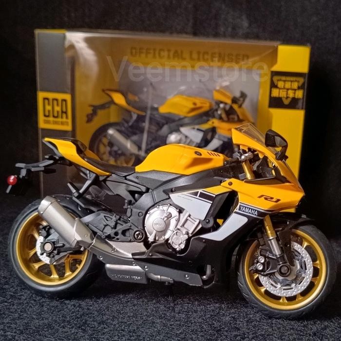 Diecast 1:12 Yamaha Yzf-R1 [Cca] Kuning Pasti Ori