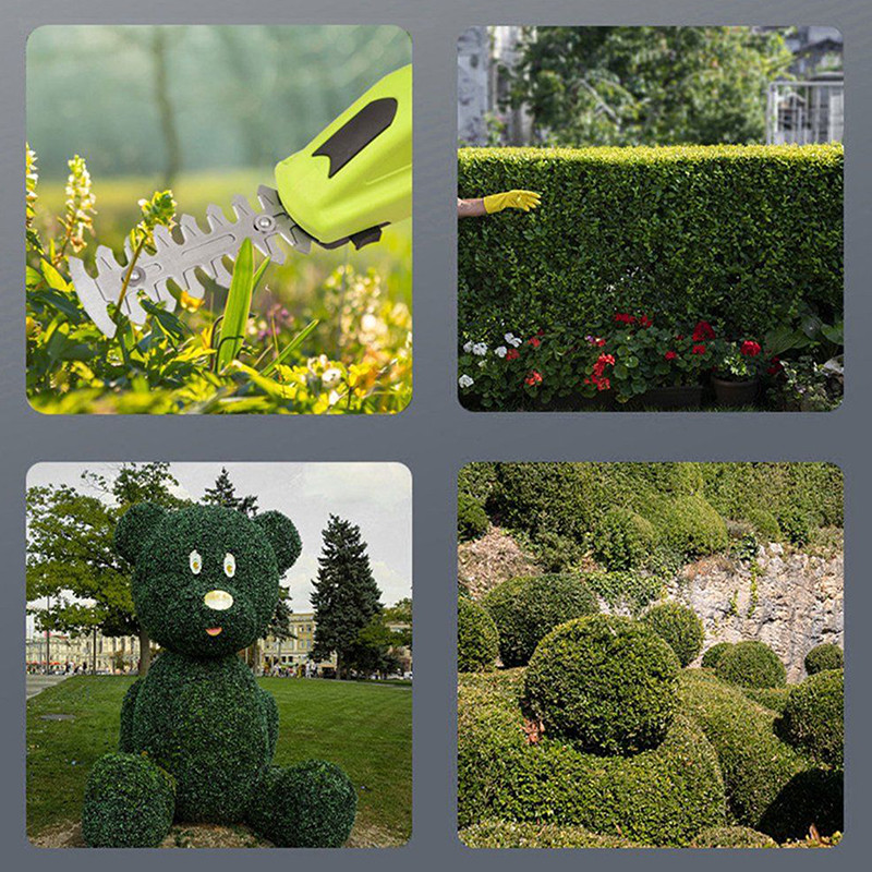 

2 In 1 Cordless Electric Hedge Trimmer Rechargeable Handheld Shrub Trimmer Weeding Pruning Mower For