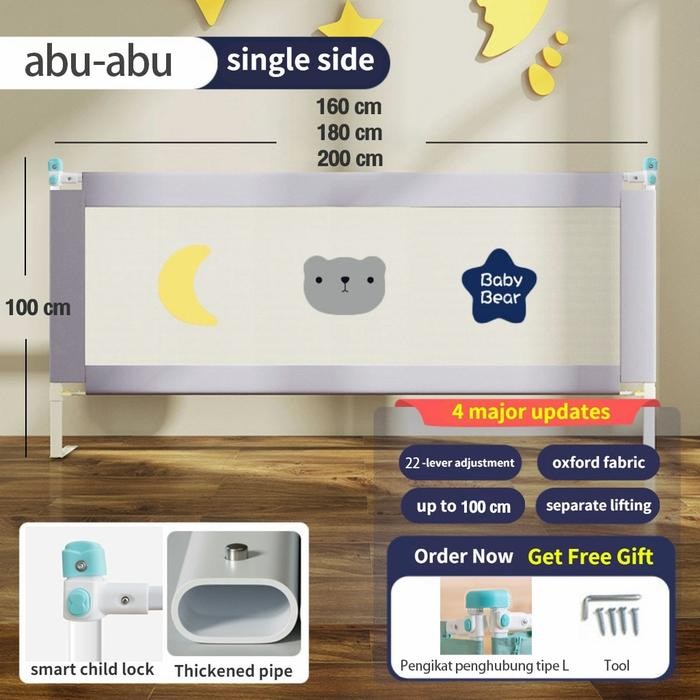 Baby Bedrail Pagar Bayi Tinggi 100 Pagar Pengaman Bayi Kasur Ukuran Pagar Tempat Tidur Pagar
