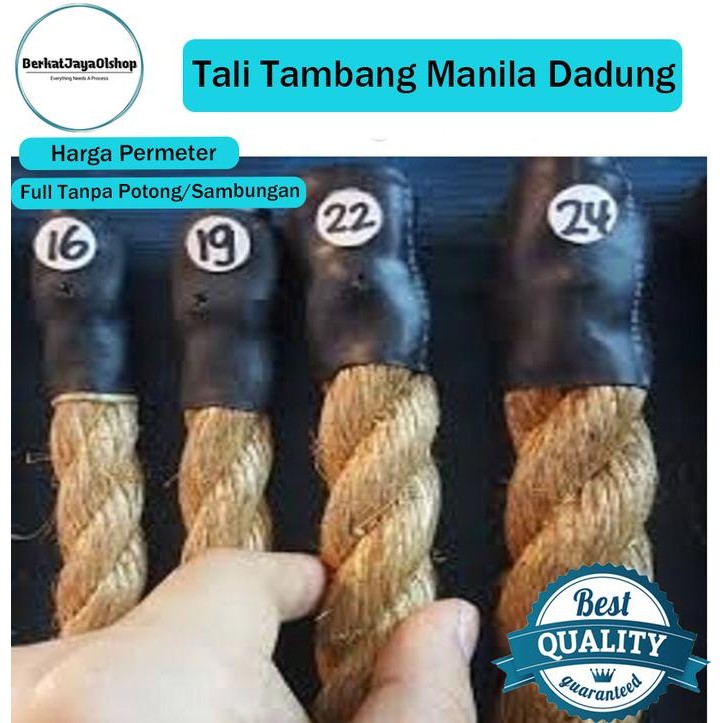 Dijual Tali Tambang Besar 22Mm 24Mm Permeter Tampar Manila Goni Coklat