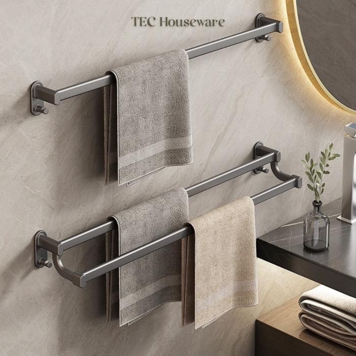 

TECKORO Rak Kamar Mandi Handuk Towel Bar Towel Hanger Rak Jemuran Serbaguna