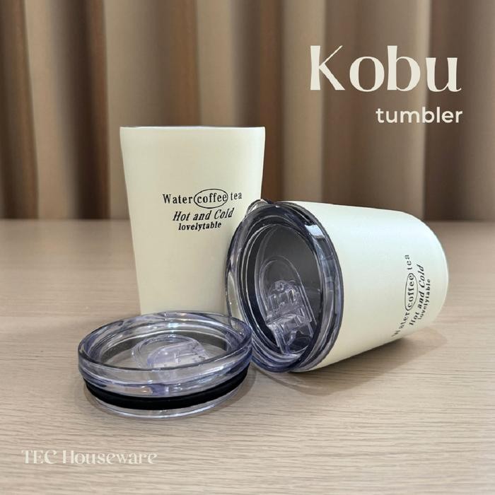 

TEC KOBU Ivory Stainless Steel Tumblr Coffee Tea 360ml 600ml Aesthetic Botol minum kopi teh gelas