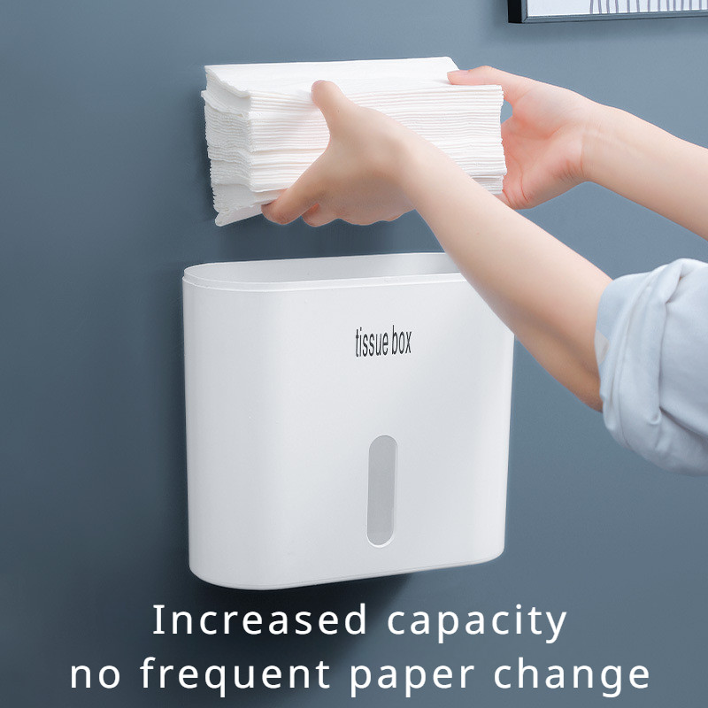 Toilet Tissue Box Wall-mounted Toilet Paper Box Perforation-free Waterproof Paper Dispenser Toilet