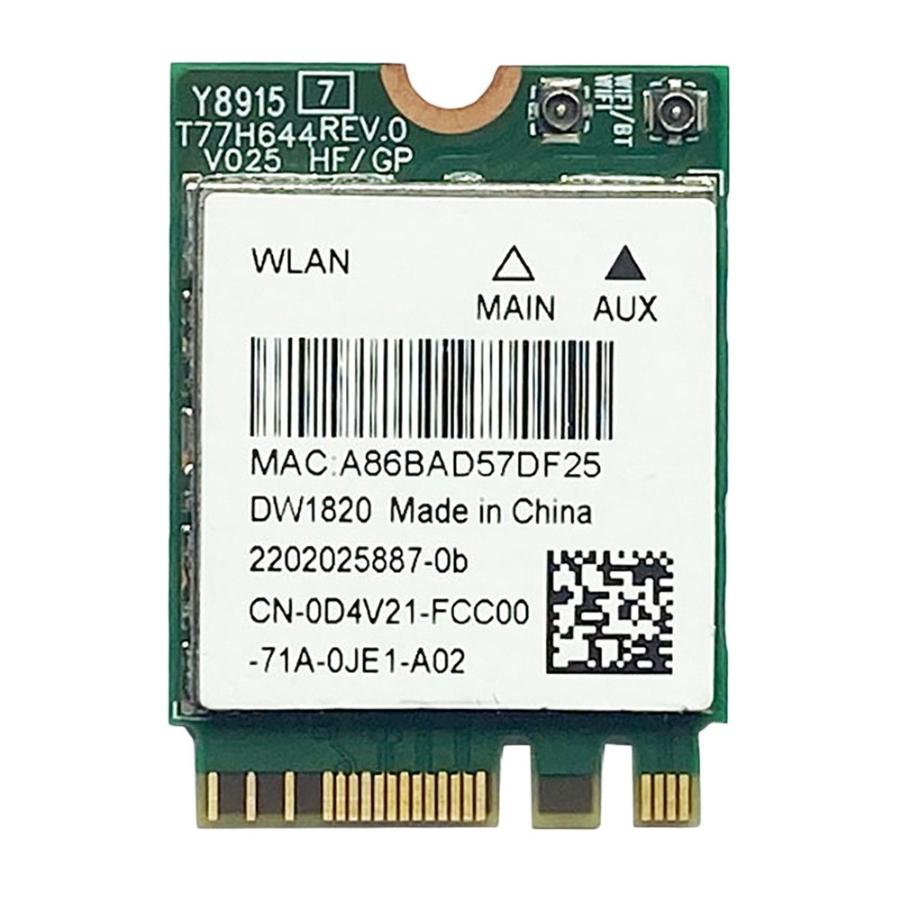 DW1820 QCNFA344A Wireless Network Card 2.4G+5G Dual-Band Gigabit Bluetooth 4.1 NGFF Network Card