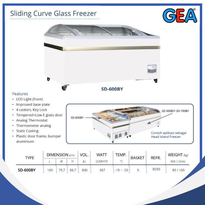 SLIDING CURVE GLASS FREEZER SD-600BY