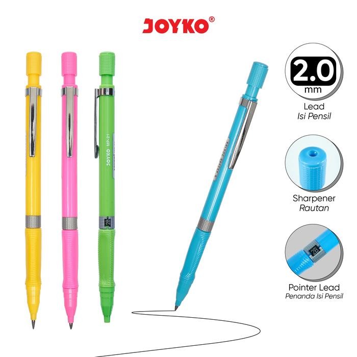 

Ready- Joyko Mechanical Pencil 2.0Mm Pensil Mekanik 2.0 Joyko Mp-21 Lusin Box [12Pcs]