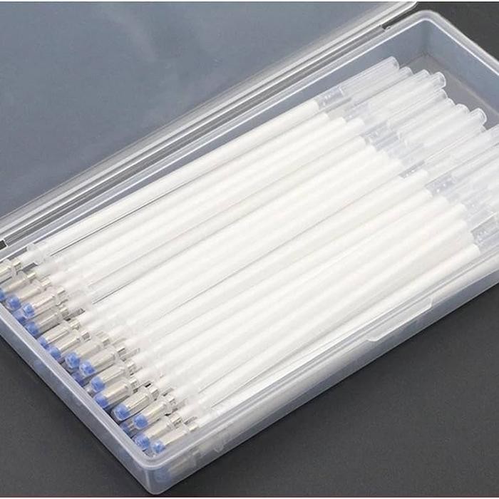 

Ready- 40Pcs Pen Putih Heat Erasable Leather Kulit Sintetis Bolpen Jahit Spidol Jahit Kain Pen