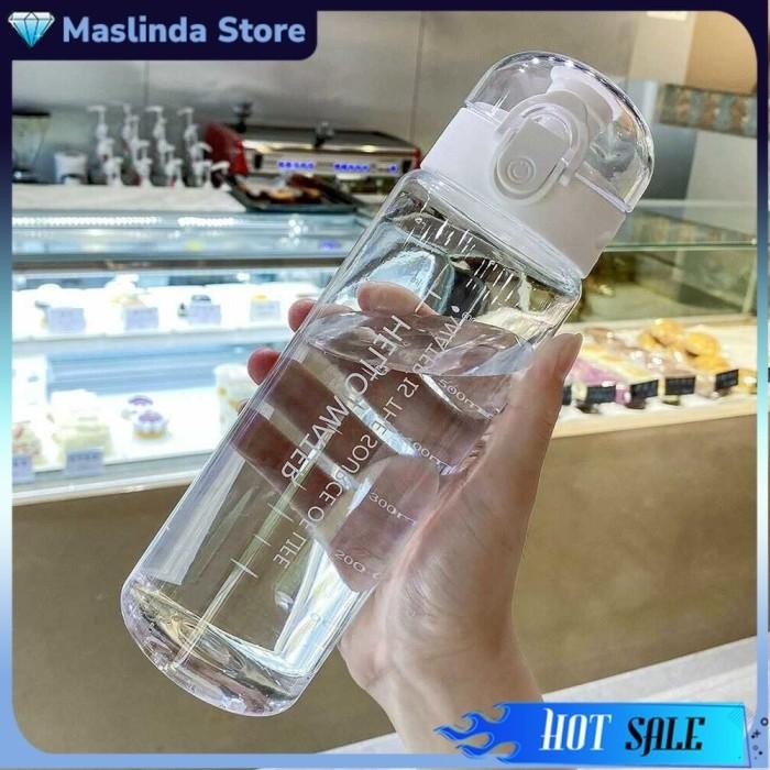 BOTOL MINUM PLASTIK TRANSPARAN OLAHRAGA SPORTS WATER BOTTLE 780ML