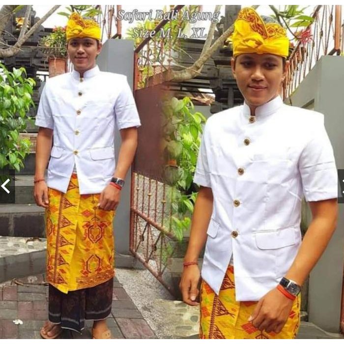Jas Busana Adat Bali Pria Kemeja Safari Pakaian Adat Bali Lanang Berkualitas