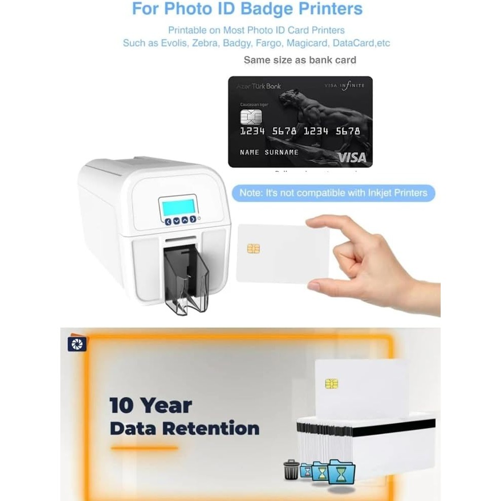 10/20/50 Pcs White Contact SLE4442 Chip Smart 2in1Blank PVC IC Card SLE4442 Chip Blank Smart Contact