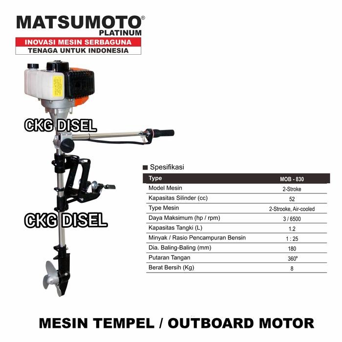 Mesin Tempel Outboard 3 Hp Matsumoto