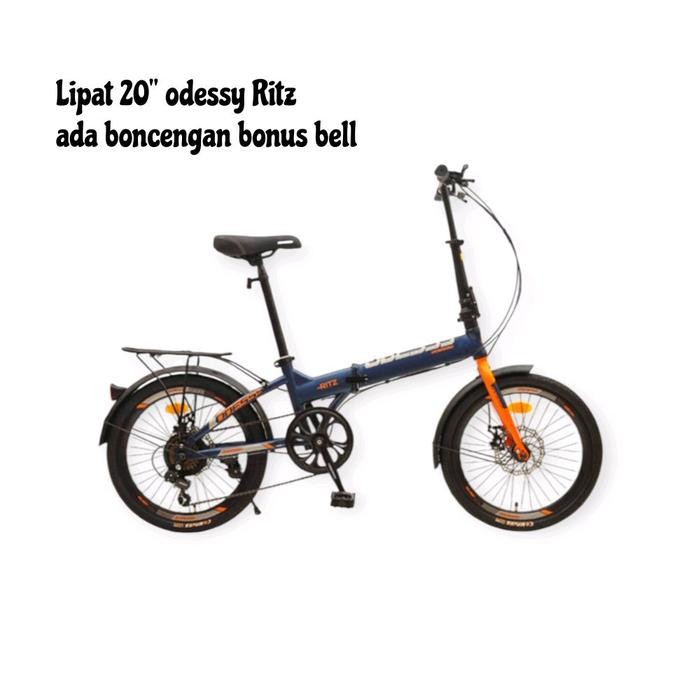 20 Inch Odessy Ritz Sepeda Lipat Anak Dewasa 7 Speed Rem Cakram Stang Dan Batangan Bisa Lipat Bonus