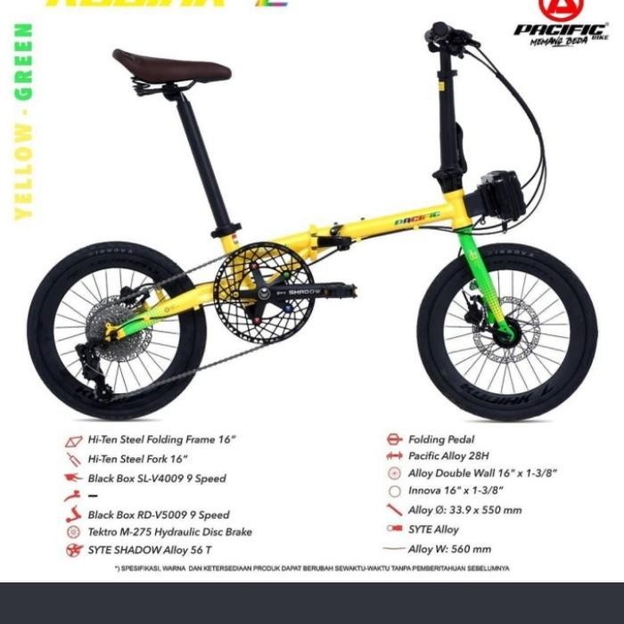 Sepeda Lipat Pacific Kodiak L 16 Inch Free Tas