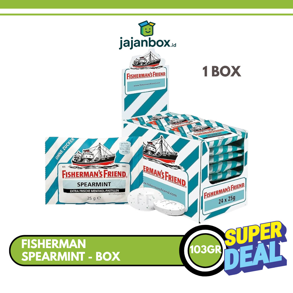 

Fisherman's Friend Spearmint Permen Mint 25 gr - 1 BOX