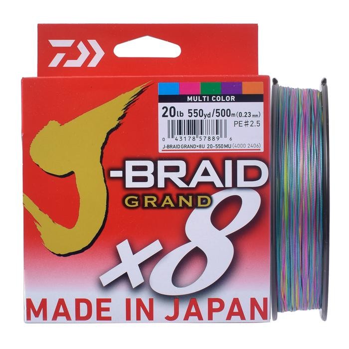 Senar PE Daiwa J Braid Grand X8 500M Multicolor - Indonesia Memancing