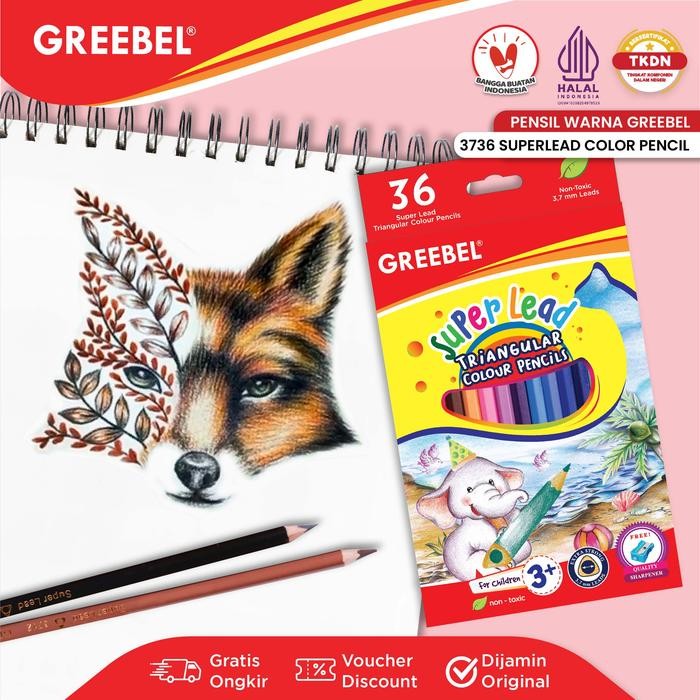 

Greebel Pensil Warna 36 Warna / Super Lead Colored Pencil (3736) / Warna Lebih Nyata