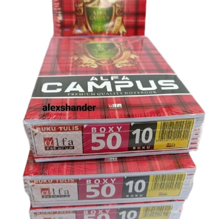 

Promo 1 Pack Isi 10 Buku Tulis Alfa Campus 50 Lembar Buku Tulis Boxy /Besar Kertas Stationery