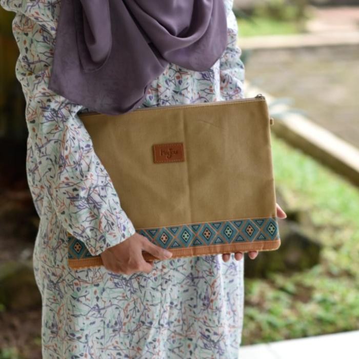 

tas map arsip berkas dokumen file A4 kain kanvas resleting heejou