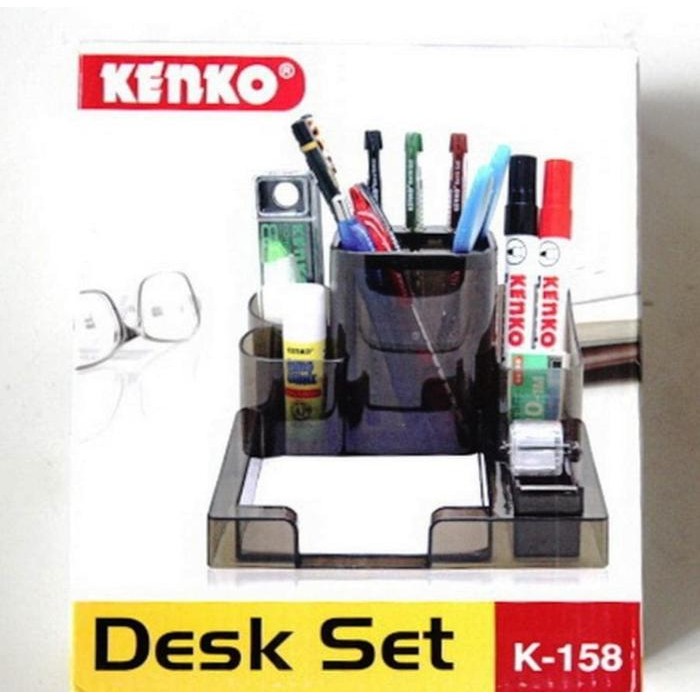 

Tempat Alat Tulis Desk Set Stationary Hitam - Kenko K-158