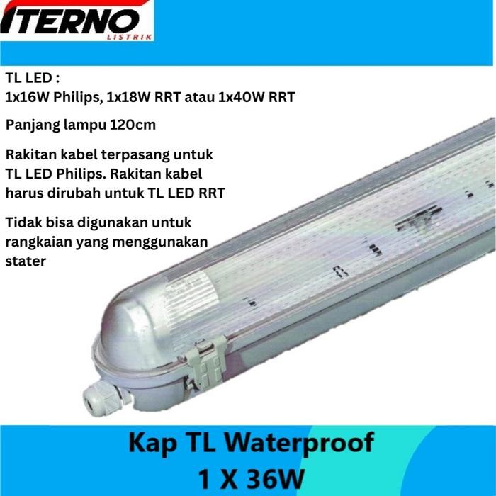 Kap Lampu Waterproof 1x36 1x36W TL LED 1x16W IP65