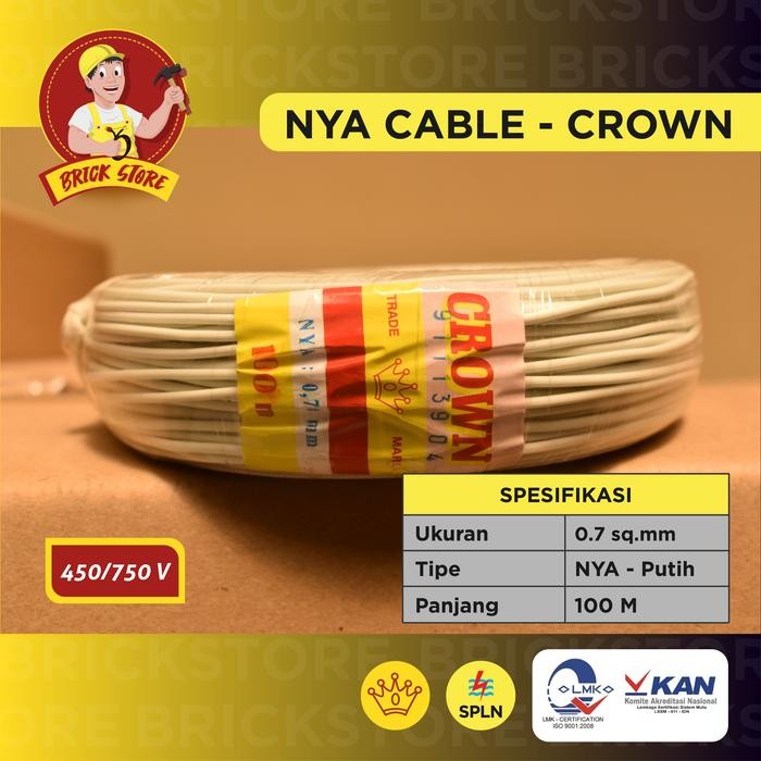 Kabel Listrik Tunggal 1 jalur 0,7 mm NYA 0.7 0.7mm kecil dari 0.75 0.9
